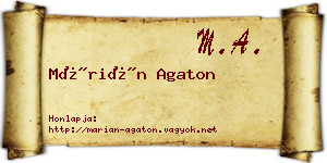 Márián Agaton névjegykártya